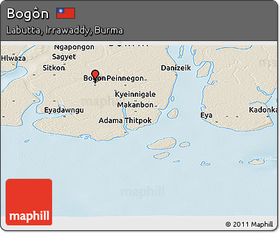 Shaded Relief Panoramic Map of Bogôn