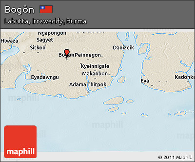 Shaded Relief Panoramic Map of Bogôn