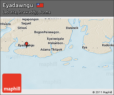 Shaded Relief Panoramic Map of Eyadawngu