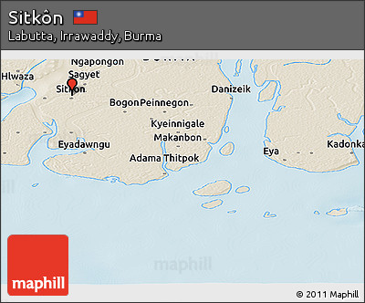Shaded Relief Panoramic Map of Sitkôn