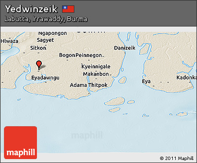 Shaded Relief Panoramic Map of Yedwinzeik