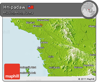 Physical Panoramic Map of Hnipadaw