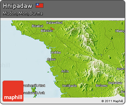 Physical Panoramic Map of Hnipadaw