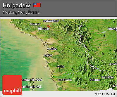 Satellite Panoramic Map of Hnipadaw