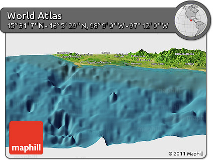 Satellite Panoramic Map of the Area around 15° 48' 18" N, 97° 40' 30" W