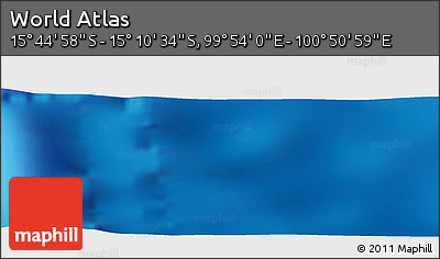 Physical Panoramic Map of the Area around 15° 27' 46" S, 100° 22' 30" E