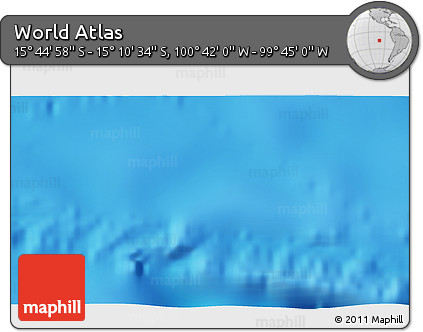 Physical 3D Map of the Area around 15° 27' 46" S, 100° 13' 29" W