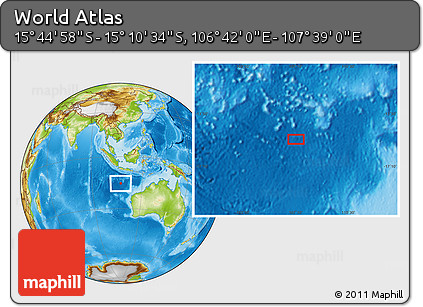 Physical Location Map of the Area around 15° 27' 46" S, 107° 10' 30" E