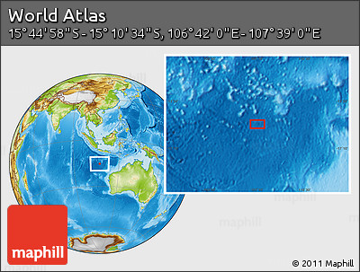 Physical Location Map of the Area around 15° 27' 46" S, 107° 10' 30" E