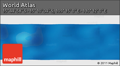 Physical Panoramic Map of the Area around 15° 27' 46" S, 109° 43' 29" E