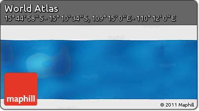 Physical Panoramic Map of the Area around 15° 27' 46" S, 109° 43' 29" E