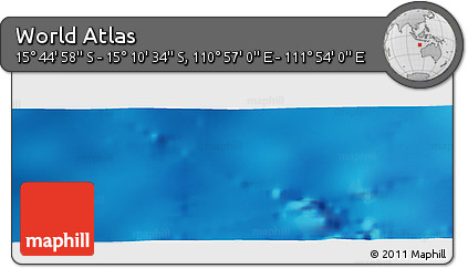 Physical Panoramic Map of the Area around 15° 27' 46" S, 111° 25' 30" E
