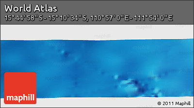 Physical Panoramic Map of the Area around 15° 27' 46" S, 111° 25' 30" E