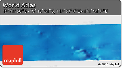 Physical Panoramic Map of the Area around 15° 27' 46" S, 111° 25' 30" E