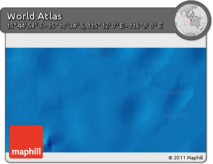 Physical 3D Map of the Area around 15° 27' 46" S, 115° 40' 30" E