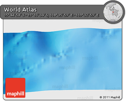 Physical 3D Map of the Area around 15° 27' 46" S, 119° 4' 29" E
