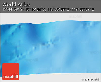 Physical 3D Map of the Area around 15° 27' 46" S, 119° 4' 29" E