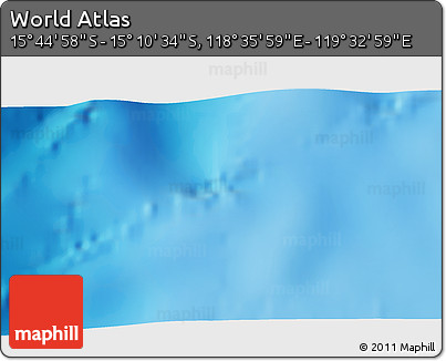 Physical 3D Map of the Area around 15° 27' 46" S, 119° 4' 29" E