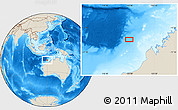 Shaded Relief Location Map of the area around 15° 27' 46" S, 119° 55' 30" E