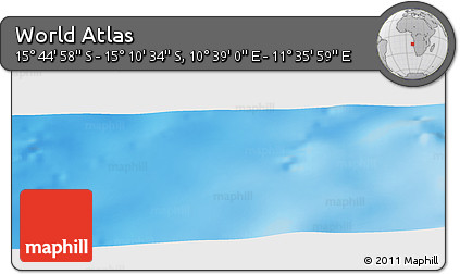 Physical Panoramic Map of the Area around 15° 27' 46" S, 11° 7' 30" E