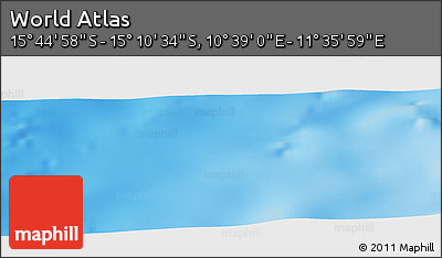 Physical Panoramic Map of the Area around 15° 27' 46" S, 11° 7' 30" E