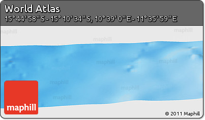 Physical Panoramic Map of the Area around 15° 27' 46" S, 11° 7' 30" E