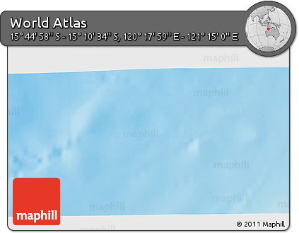 Physical 3D Map of the Area around 15° 27' 46" S, 120° 46' 30" E