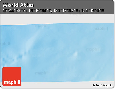 Physical 3D Map of the Area around 15° 27' 46" S, 120° 46' 30" E