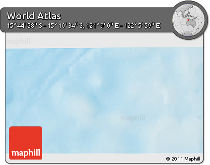 Physical 3D Map of the Area around 15° 27' 46" S, 121° 37' 30" E