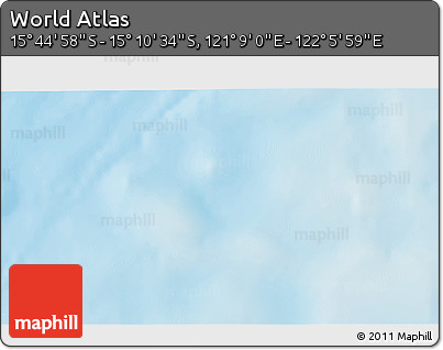 Physical 3D Map of the Area around 15° 27' 46" S, 121° 37' 30" E