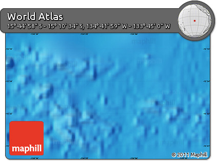 Physical Map of the Area around 15° 27' 46" S, 134° 13' 29" W