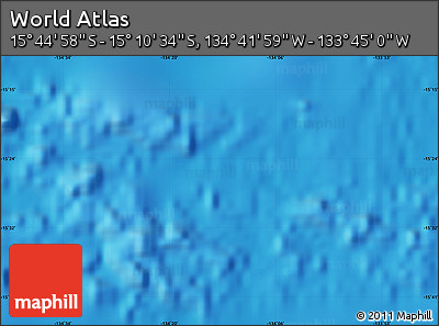 Physical Map of the Area around 15° 27' 46" S, 134° 13' 29" W