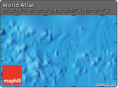 Physical Map of the Area around 15° 27' 46" S, 134° 13' 29" W