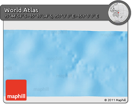 Physical 3D Map of the Area around 15° 27' 46" S, 150° 31' 30" E