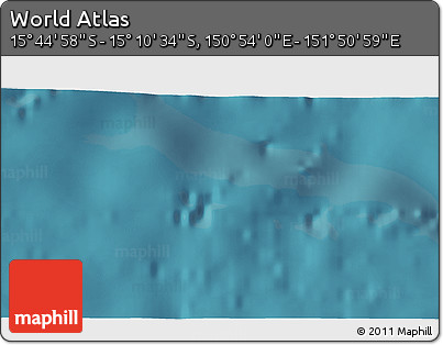 Satellite 3D Map of the Area around 15° 27' 46" S, 151° 22' 30" E