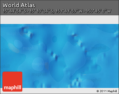 Political 3D Map of the Area around 15° 27' 46" S, 151° 13' 29" W
