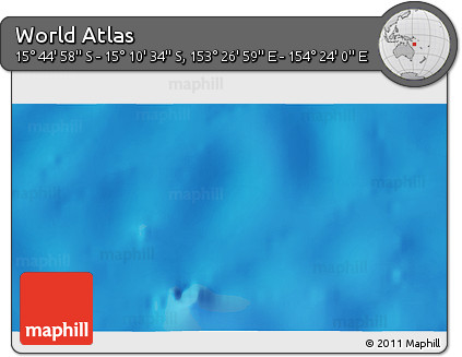 Physical 3D Map of the Area around 15° 27' 46" S, 153° 55' 30" E