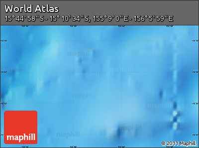 Physical Map of the Area around 15° 27' 46" S, 155° 37' 30" E