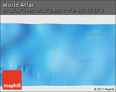 Physical 3D Map of the Area around 15° 27' 46" S, 156° 28' 29" E