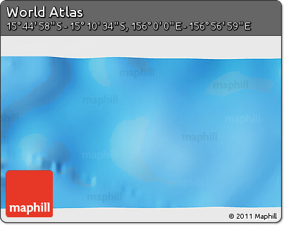 Physical 3D Map of the Area around 15° 27' 46" S, 156° 28' 29" E