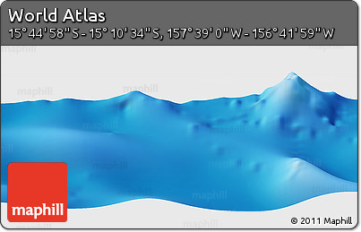 Shaded Relief Panoramic Map of the Area around 15° 27' 46" S, 157° 10' 30" W