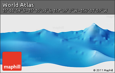 Shaded Relief Panoramic Map of the Area around 15° 27' 46" S, 157° 10' 30" W