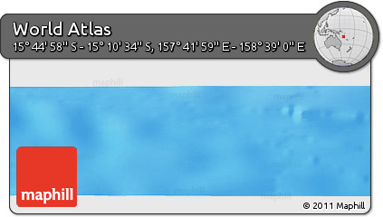 Physical Panoramic Map of the Area around 15° 27' 46" S, 158° 10' 30" E