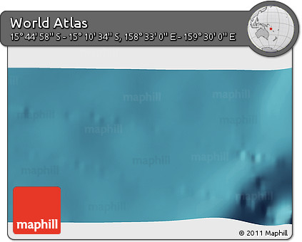 Satellite 3D Map of the Area around 15° 27' 46" S, 159° 1' 30" E
