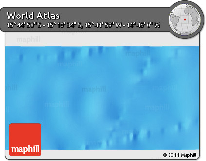 Shaded Relief 3D Map of the Area around 15° 27' 46" S, 15° 13' 29" W