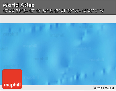 Shaded Relief 3D Map of the Area around 15° 27' 46" S, 15° 13' 29" W
