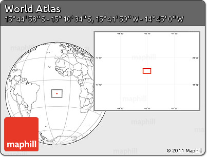 Blank Location Map of the Area around 15° 27' 46" S, 15° 13' 29" W