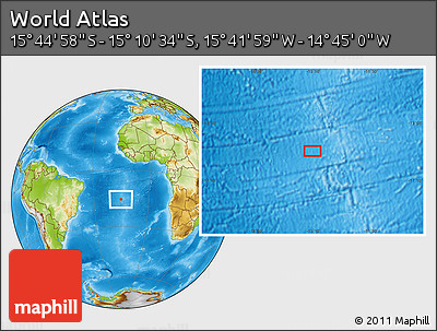 Physical Location Map of the Area around 15° 27' 46" S, 15° 13' 29" W
