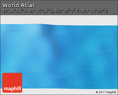 Physical 3D Map of the Area around 15° 27' 46" S, 160° 43' 29" E