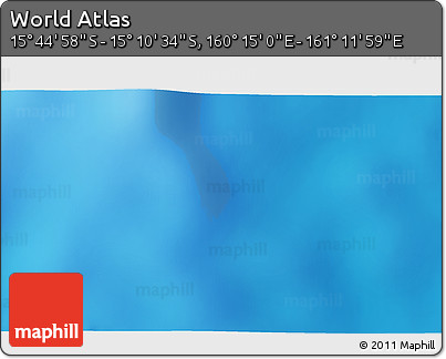 Physical 3D Map of the Area around 15° 27' 46" S, 160° 43' 29" E